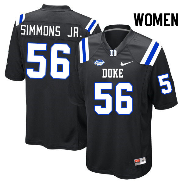 Women #56 Terry Simmons Jr. Duke Blue Devils College Football Jerseys Stitched Sale-Black